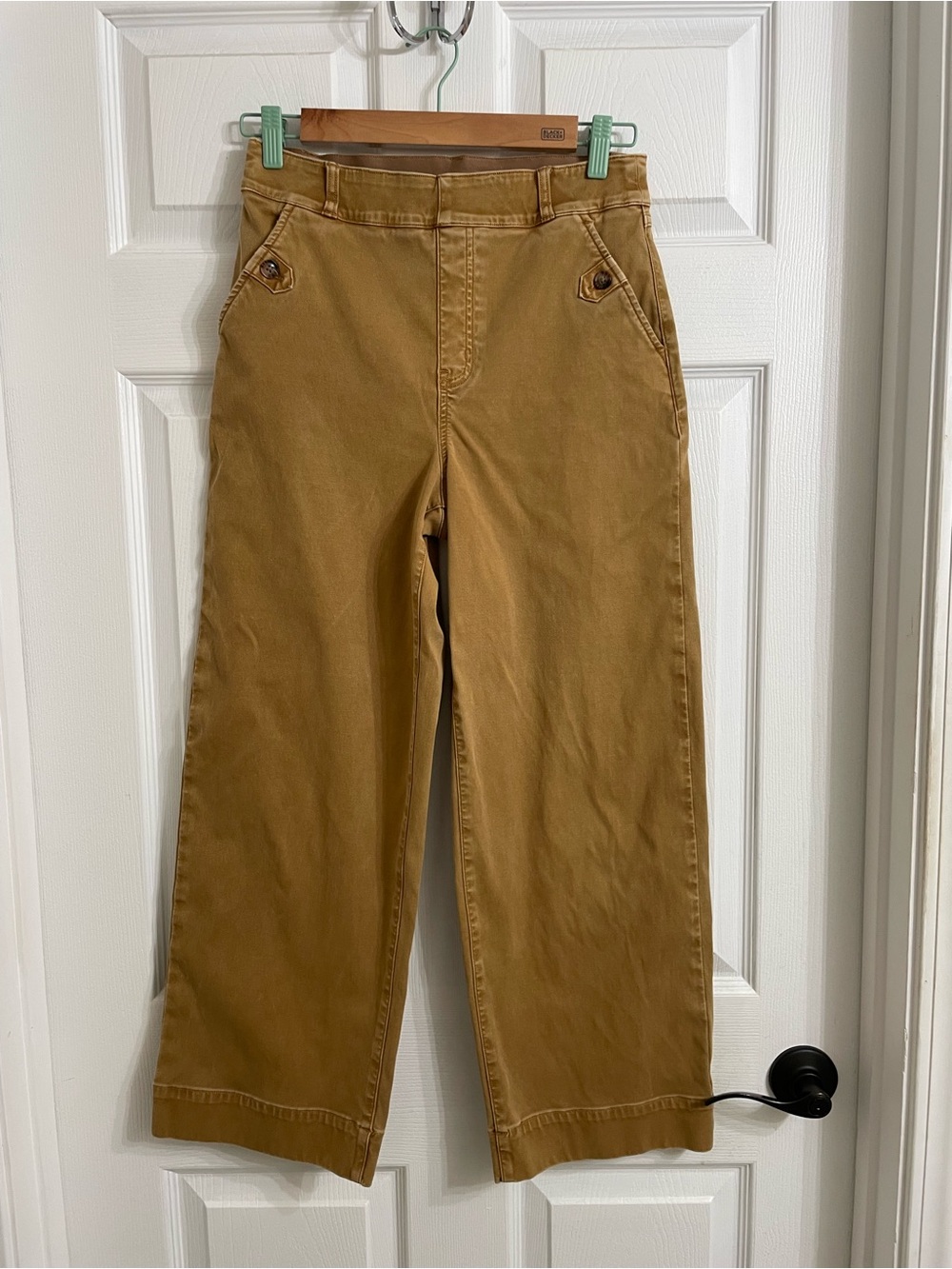 SPANX High rise Wide-Leg cropped twill  Chinos in Camel M